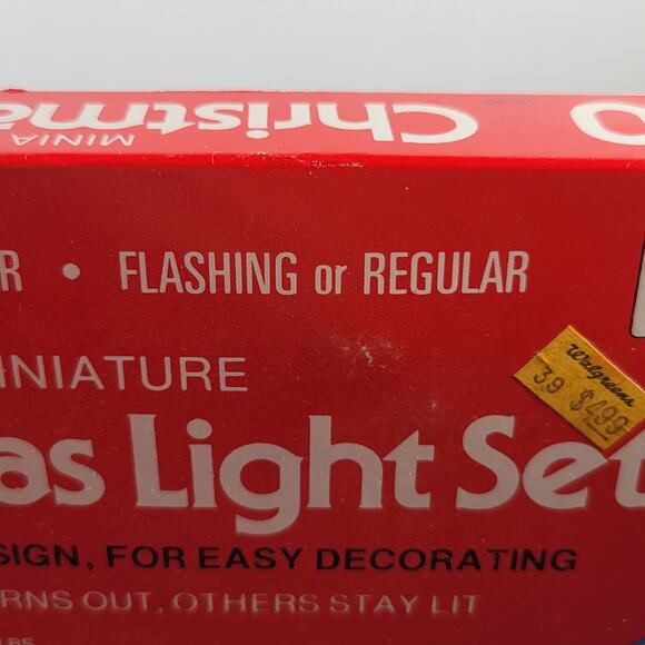 Joy Brite 50 Miniature Christmas Light Set Vintage Indoor Outdoor  27 Ft NOS - Picture 4 of 16